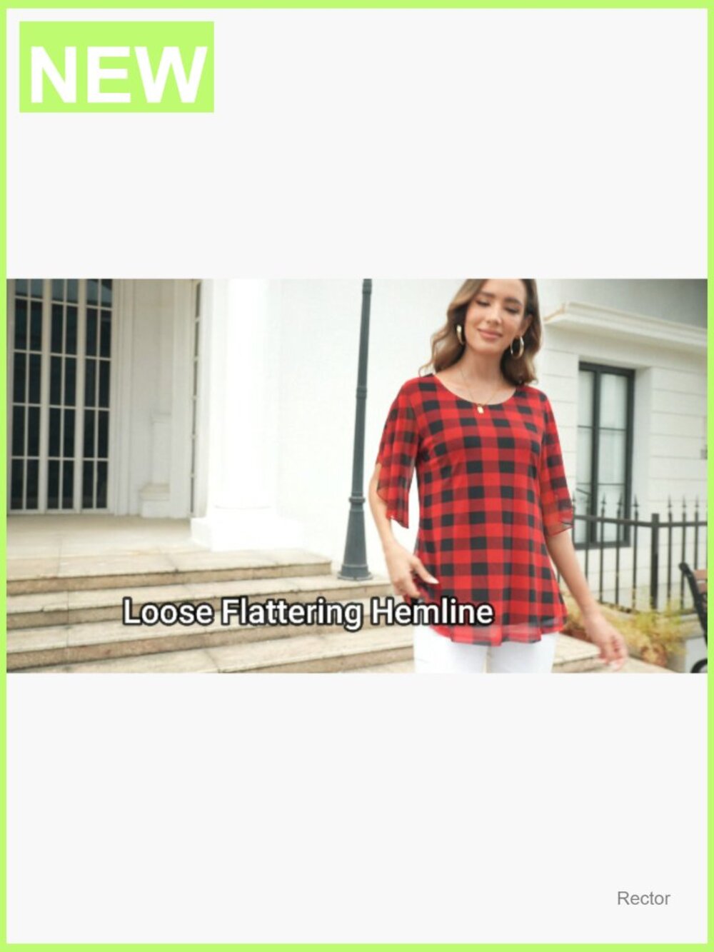 Women's Tunics 3/4 Sleeve Blouses Dressy Casual Double Layer Mesh Tunic Shirts - Picture 7 of 7